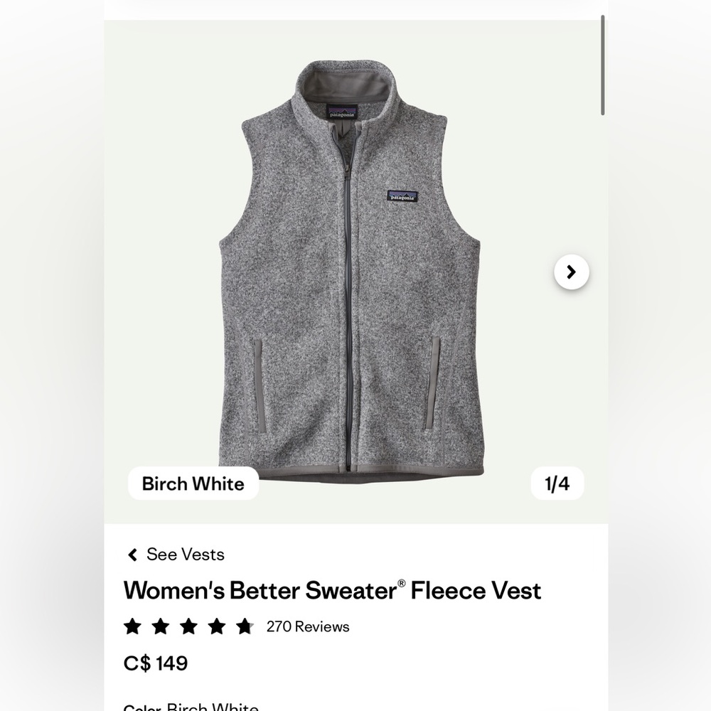 Patagonia women’s better sweater fleece vest